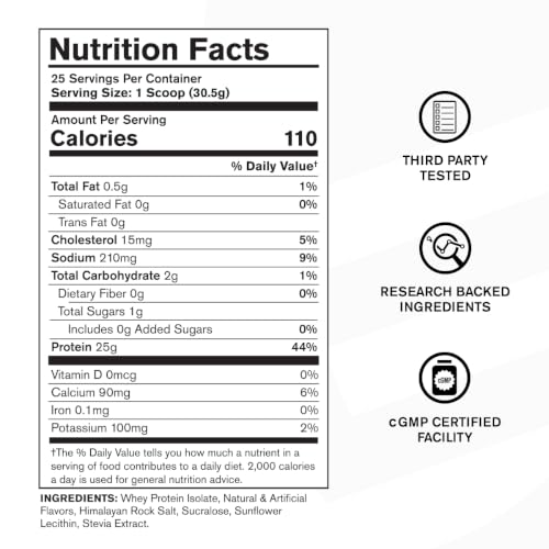 Image of Jacked Factory Authentic ISO Whey Protein Isolate Powder - Low Carb, Non-GMO Muscle Building Protein w /No Fillers, Post Workout Recovery - 25 Servings, Vanilla