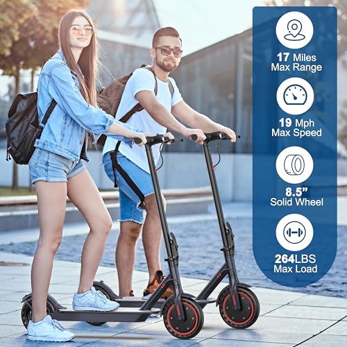 VOLPAM Electric Scooter Adults - Max 19Miles Range & 19MPH Speed E-Scooter, Powerful 350W Scooter, Folding Scooters with 8.5\" Solid Tires, Dual Braking, Lightweight and Max Load up to 264Ibs - Thumbnail 2