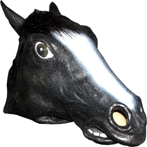 Amazon.com: PARA Black Horse Head Mask Full Face Rubber Latex Faux Fur