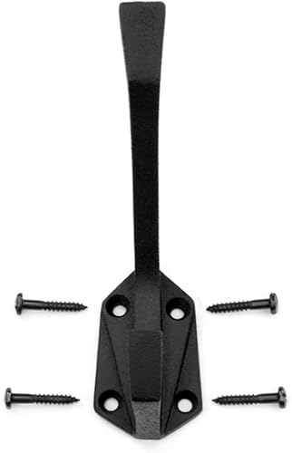 Miniatura 4 de Renovators Supply Manufacturing Ganchos de baño para colgar toallas de baño de 4.25 pulgadas, ganchos negros de hierro para toallas de baño, paquete