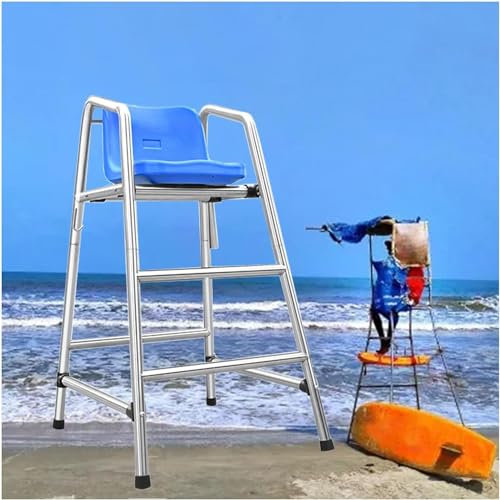 AviiSo Escalera para Piscina Elevad Taburete de observación para salvar vidas en la piscina de la playa, Silla de árbitro desmontable de acero inoxidable para exterior/interior, Carga 660 libras(Size: