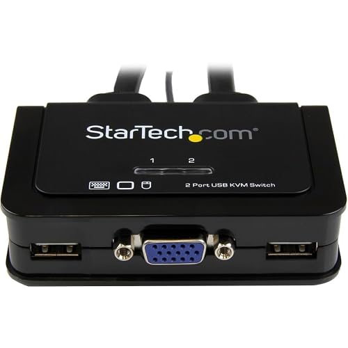 StarTech Switch KVM USB VGA 2 Ports, Câbles, Alimenté par USB (SV211USB)