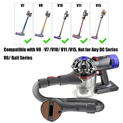 Italdos - Fellbürste für Hunde und Katzen, kompatibel mit Dyson V7 V8 V10 V11 V15 V6, mittlere und kurze Tierhaare mit flexiblem Adapter und Ein-/Aus-Taste