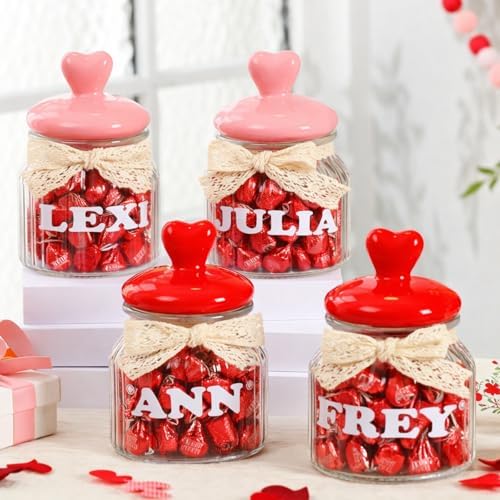 4 Pcs Valentine's Day Decoration Gifts 22 oz Valentines Candy Jar...