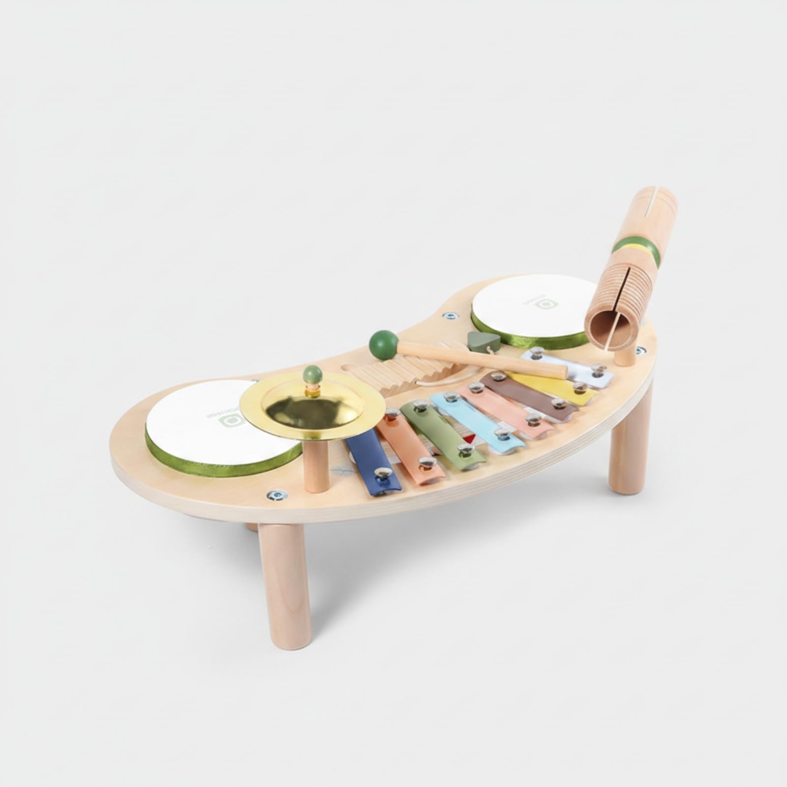 harayaa Mesa Musical Infantil de Madera Juguete de Percusión Instrumento Educativo Centro Rítmico con Sección y Tubo Estriado Impulsa Exploración Sensorial y