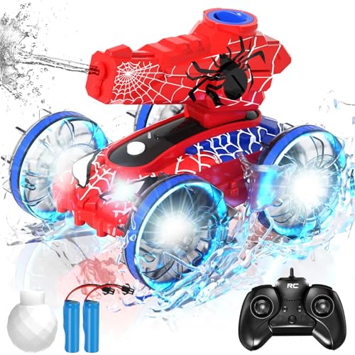 Motivekit Amphibious Remote Control Car with Water Gun, Waterproof Spider RC Cars & RC Boat for Kids, Pool & Beach Water Toys for Summer Outdoor Play 3 4 5 6 7 8 9 Years Old Boy Gift