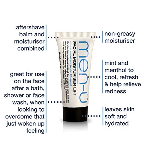 men-ü FACIAL MOISTURISER LIFT 15ml Travel tube - Moisturiser & Aftershave balm for men, up to 20 applications, Post Shave Mens Moisturiser 15ml - Image 4