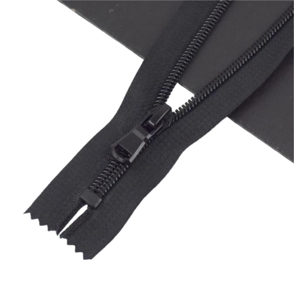 Zip Fastener 10Pcs 5# Nylon Zippers, Silence Close-end for Jacket(Black,30cm)