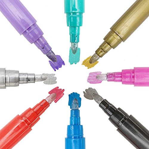 8 Pcs of Wine Glass Markers, CNYMANY Erasable Washable Name It Marker Pens for Glassware Window - 8 Colors - Image 3