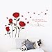 Produktbild Qianxing abnehmbares wiederverwandbares schöne entspannte Landschaft Wandbild Wallsticker Blumen und Baum Serie Wandtattoo Aufkleber für Sofa und Fernsehen im Wohnzimmer Deko Wandpapier(rote Rosen)(120*75)