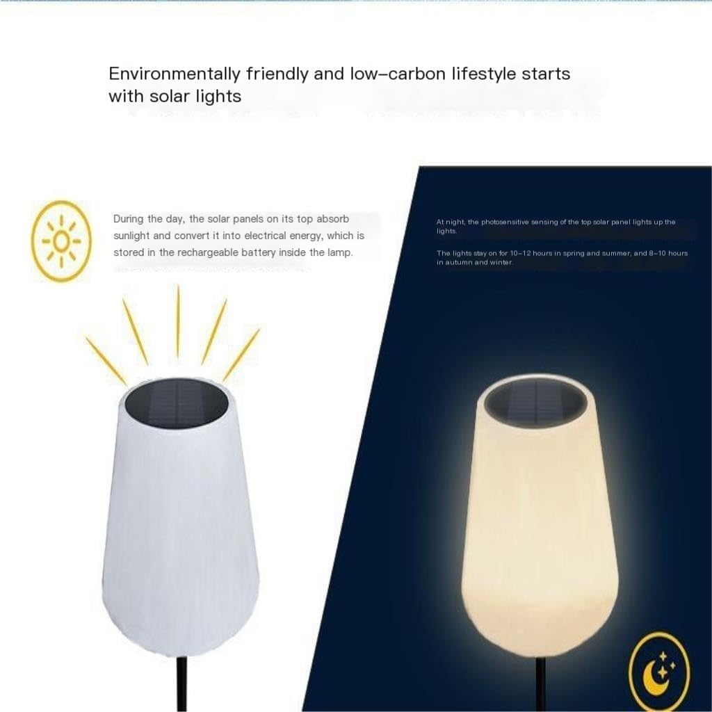 Standing Lamp Solar Light Outdoor Garden Light Waterproof Personalized Art Outdoor Garden Light Villa Garden Terrace Floor Lamps for Living Room(White)