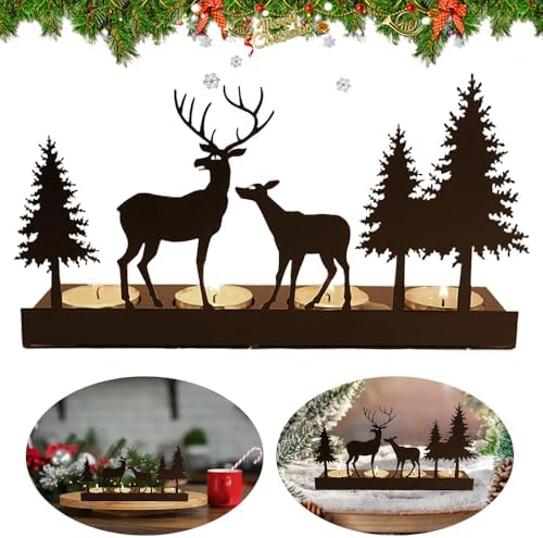 Hewory Adventskranz Kerzenhalter Modern - Schwarzer Metallring Mit Glaszylinder Für Stumpenkerzen