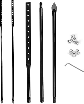2 Pack Heavy Duty Metal Thick Stake for Yard Signs, 51 Inches Long Metal Posts with Hardware