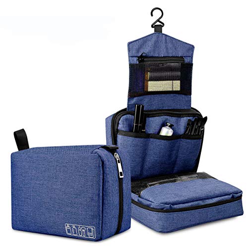 Preisvergleich Produktbild HWeggo kulturbeutel zum aufhängen,Kulturtasche Kosmetiktasche für Männer Herren Damen Mädchen Frauen Unisex / Reisen / kompakt-Wasserabweisend, Dunkelblau