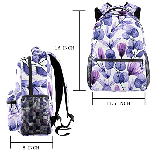 Sac à dos transparent avec motif feuilles style classique décontracté - 2