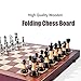 VAMSLOVE Chess Set Large 16''/42cm Folding Wooden Board with Deluxe Weighted Acrylic Chess Pieces - 3.5