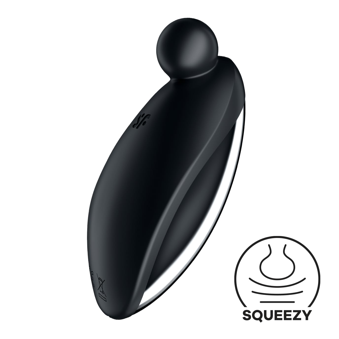 Satisfyer Spot en 2 | 9 cm | vibrador lay-on | Estimulación del clítoris | 12 programas de vibración | Recargable | Resistente al agua (IPX7) | Silicona respetuosa con la piel, color:negro