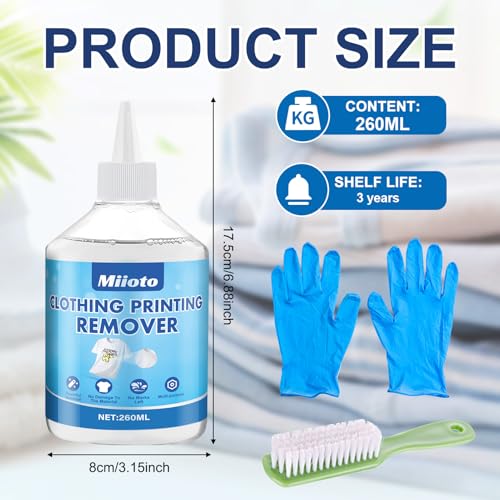 Removedor Vinilo, Transferencia Calor Telas, Removedor Impresión, Limpiador Quitapelusas, Potente Eliminador Residuos, Seguro, Sin Olor Penetrante, para Eliminar Errores Impresión Textiles 260ML