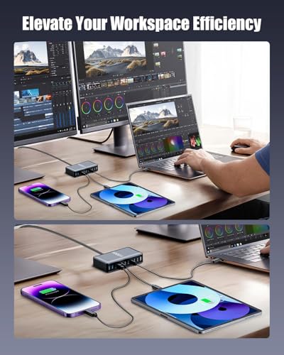 Image of 1000W USB C Charger Block,10-Port USB C GaN Multiple Port Charging Station | Compact Desktop Charger for Home Office,140W Laptop Fast Charger Adapter for MacBook Pro /Air,DELL,iPad,iPhone,Samsung Galaxy