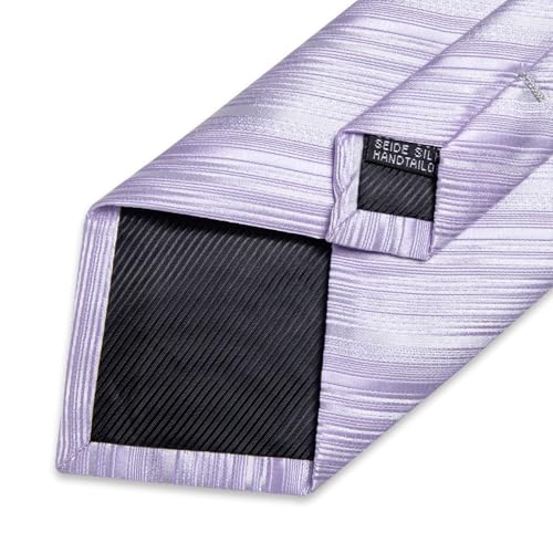 Image of DiBanGu Extra Long Tie for Men 63 inch XL Silk Necktie Set | Pocket Square and Cufflinks, Big and Tall, Jacquard Woven, Gift Box, Paisley /Plaid /Solid /Striped, for Weddinng Party Business