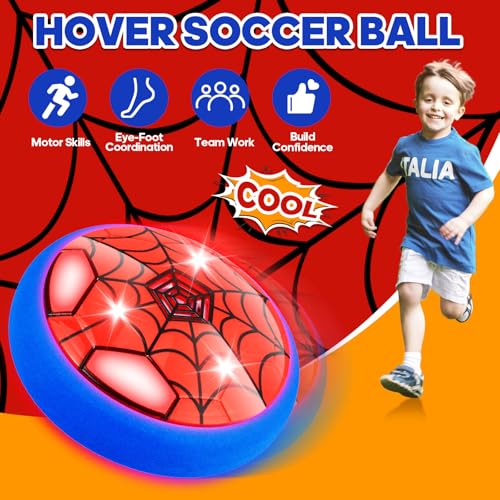 LAIBUY Air Power Fussball,Spielzeug Kinder für Jungen,LED Fußball Kinderspielzeug Indoor Leuchtender Schwebender Ball mit,Wiederaufladbar Geburtstag FußBall Geschenke für 3 4 5 6 7 8-12 Jungs Mädchen