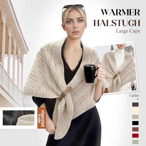 Shawl Wraps for Women,Women's Solid Color Wool Blend Shawl,Women Knitted Shawls and Wraps Sweaters Wool Cashmere4