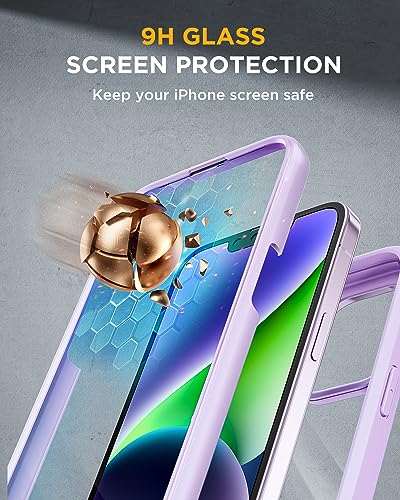 Coque iPhone 14 antichoc intégrale violette pour éviter les bris d'écran et rayures - 2