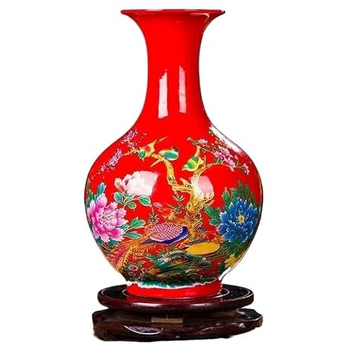 Rohcghc One Color Chinese Porcelain Vases, Ceramic Vase,Flower,Chinese,Art Decorative, 9Inch Pattern Ornaments