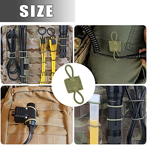 12 Pieces Tactical Backpack Vest Molle System Accessories, Outdoor Tool Tactical Vest Webbing Strap with Buckle, Tactical Binding Retainer for Antenna Stick Tube, Molle Strap Buckle Accessories - Image 5