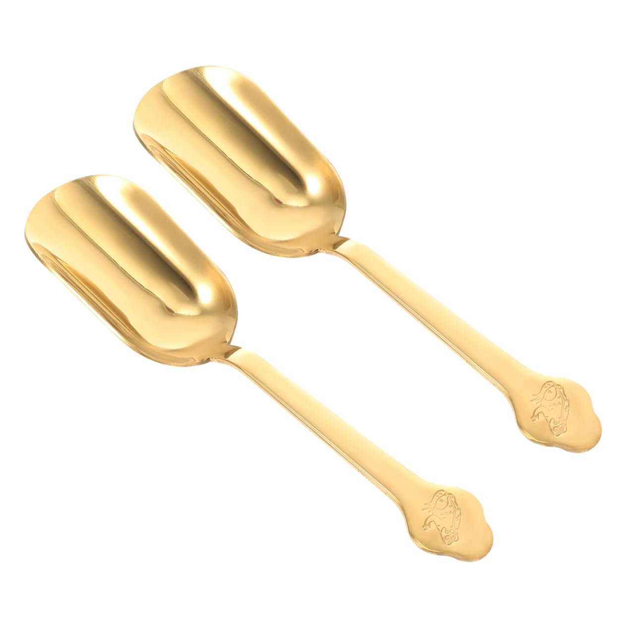 OUNONA Stainless Steel Tea Spoon Scoop Ergonomic Handle Comfortable for Home Hotel Restaurant Office