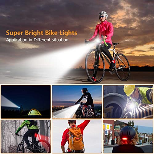 EBUYFIRE Ensemble Lumière Vélo, Rechargeable Avant et Arrière,Phare de Vélo 3000 Lumens Vrès Lumineux avec 3 LEDs IPX5 étanche pour Tous Les vélos (avec feu arrière Rechargeable) - Image 7