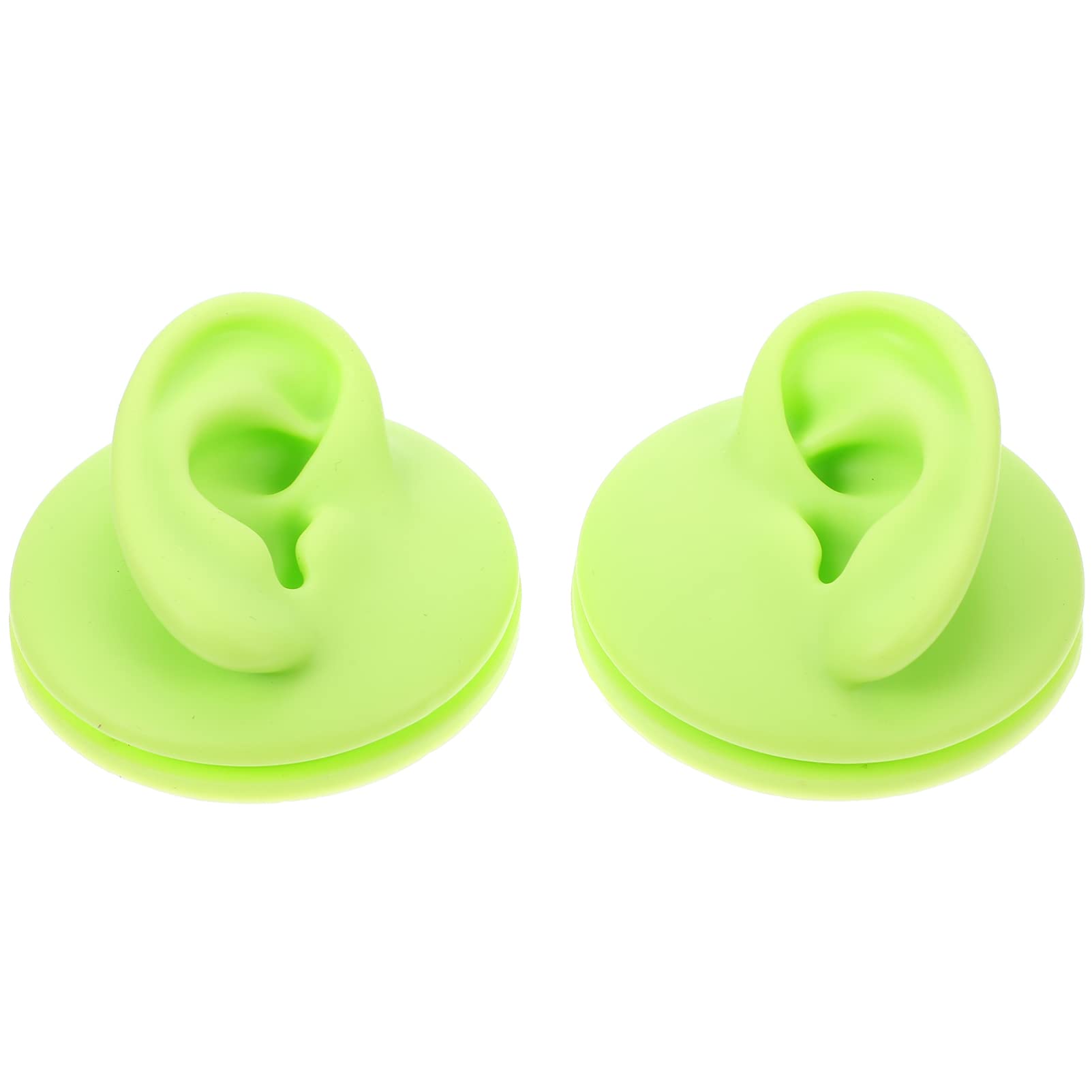 ARTIBETTER 2 Pcs Ear Models Simulation Silicone Ear Models Statue for Jewelry Display, Sketching, Teaching, Ear Project Practice (Green)