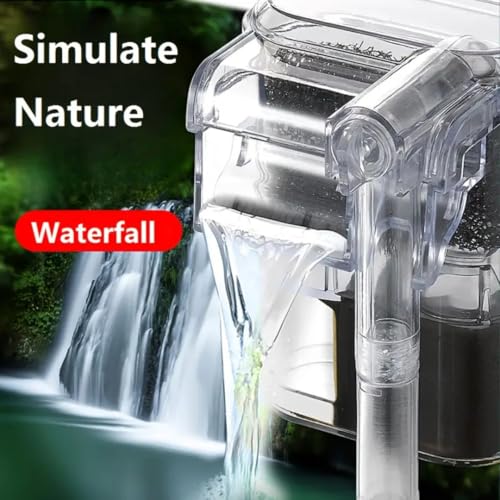 Image of VAYINATO Mini Compact Transparent Hang On Filter | LY-401 | 2.5 Watts | 250L /Hr for Small Aquarium Fish Tank Upto 30Cm and for Bowl with Adjustable Flow Controller