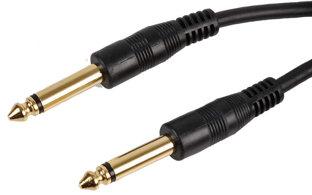 Pro Signal Gold/Black 6.35Mm (1/4") Mono Ts Jack Plug To 6.35Mm 6.35Mm (1/4") Mono Ts Jack Plug Lead, Plated, 3M