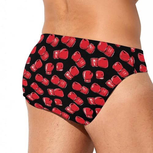 Red Boxing Gloves Mens Swim Briefs Quick Dry Triangle Trunks Swimsuit Swimming Bikini Swimwear3