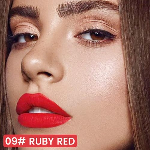 Image of evpct Longwear Liquid Lip Liner Stain Marker Pen Long Lasting Waterproof, Ruby Red Matte Semi Permanent 24 Hour Lip Liner and Lipstick Combo, Korean Color Stay Lipliner All Day, Lips Stain peel off