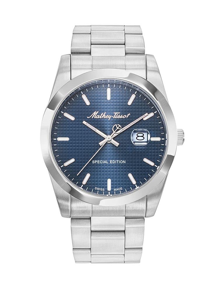 Mathey-Tissot Stainless Steel Swiss Made Blue Dial Special Edition Analog Watch for Mens - H452Abu (B0B9YKDYW3) Amazon Price History, Amazon Price Tracker