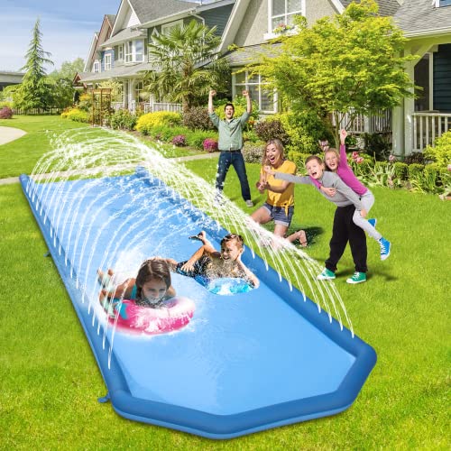 Aqjbh Water Slide, Slip And Slide Waterslide 20Ft With 2 Bodyboards Built-In Sprinkler System, Slip And Slide For Adults Kids Backyard Garden Lawn Outdoor Water Toys #TOP5