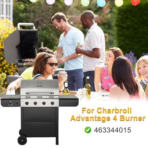 Image of Grill Replacement Parts for Charbroil Advantage 4 Burner 463344015, Cast Iron Grill Grates, Heat Plates Tents, Burners and Igniters for Char-Broil Advantage 463344015