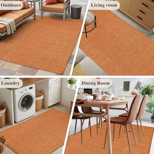 Tapete decorativo microfiber 3x5 pies naranja miniatura 6