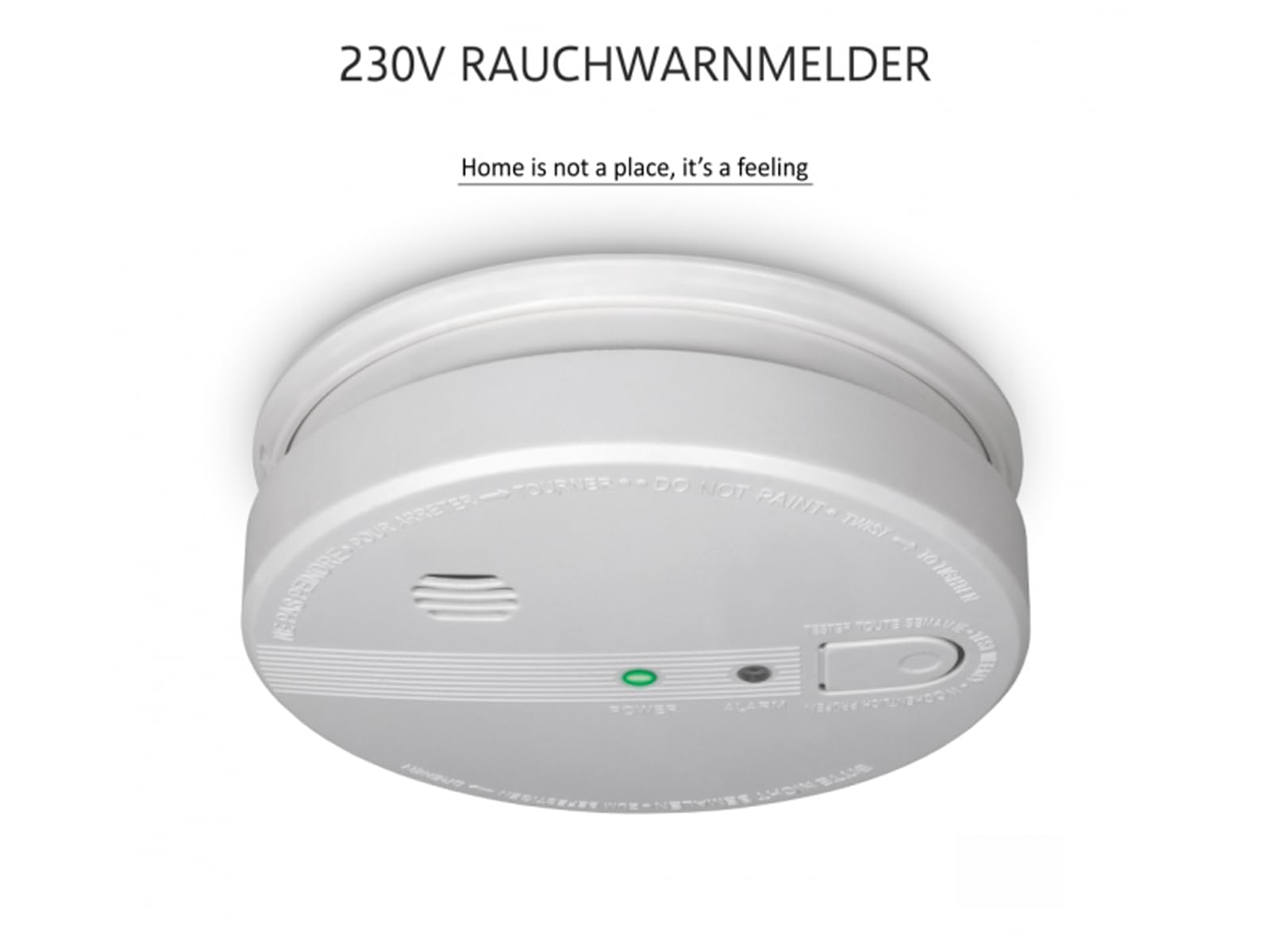 Juego de 2 detectores de humo conectables con conexión de 230 V + batería de reserva, señal de alarma de 85 dB