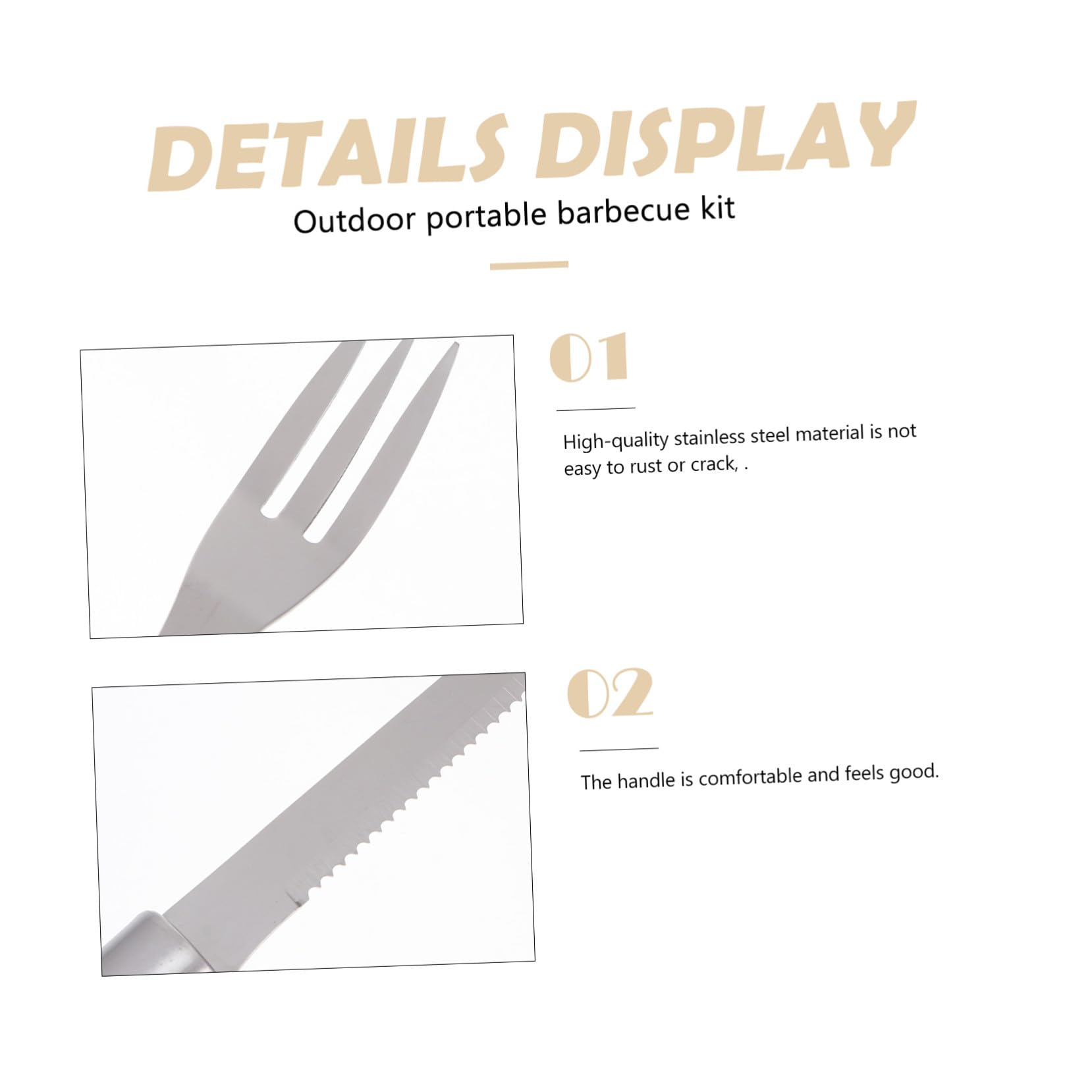 Utensili Barbecue in Metallo Resistente con Borsa Oxford Kit Completo Accessori Bbq per Grigliate Outdoor Strumenti Resistenti e Facili da Conservare
