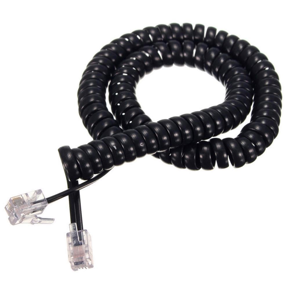 Câble De Combiné Téléphonique Spiralé – Lot De 2 Câbles De 2 Mètres – Compatible Plupart Des Téléphones Fixes
