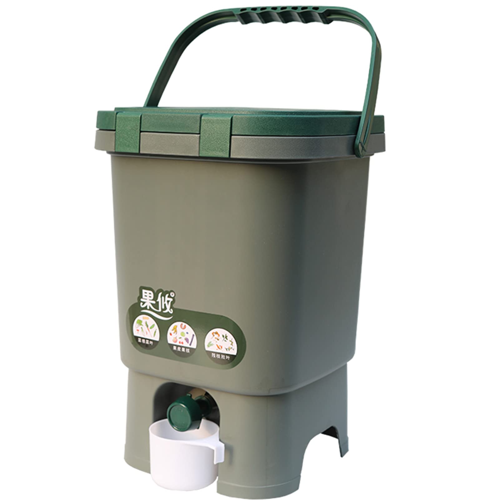 Indoor Composter Kitchen Compost Pail, 15L Countertop Compost Bin with Sealed Lid and Accessories, Odorless Compost Bucket for Kitchen Food, Cupboard Bin Waste Container Create Rich Organic Compost