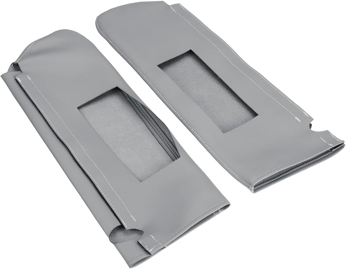 Sun Visor Replacement, Compatible with Chevy Tahoe Suburban Yukon '95-'99, Gray Microfiber Leather, Left & Right