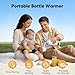 Portable Bottle Warmer for Travel, Fast Heating Milk Warmer On The Go, 17 OZ Bottle Warmers for Breast Milk, Formula, Water, Temp Control 98°F -131°F, Baby Essentials for Outdoor Airplane Car Journey