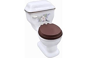 Exquisite 1:12 Scale Dollhouse Toilet with Enchanting Floral Design and Refined Gold Accents
