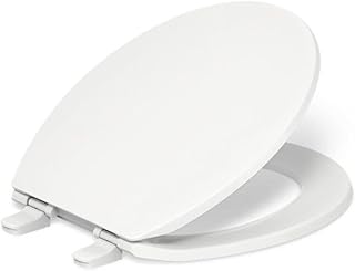 Kohler 20111-0 Brevia 원형 변기 시트, 그립 타이트 범퍼 포함, 조용히 닫히는 시트, 빠른 부착 하드웨어, 화이트
