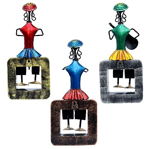 Musician Dolls Wall Hanging Metal Showpieces Handmade Iron Home Decor Tabletop Statues for Living Room, Decorative Items for Home Wall, Festive Gifting, Housewarming Present — photo — 9 of 9
