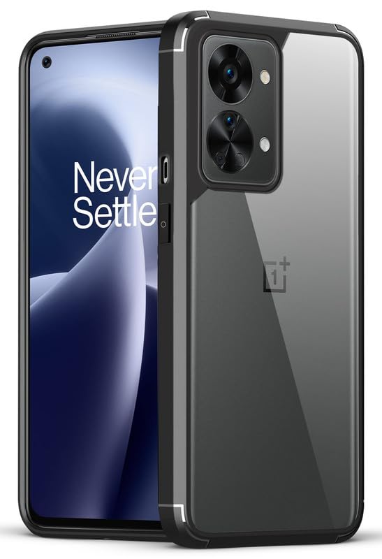 Mr. Case Hard Transparent case with Silicone Frame Back Cover for OnePlus Nord 2T 5G | Shockproof Bumper - Transparent (Black Border) (B0D94DF3MP) Amazon Price History, Amazon Price Tracker